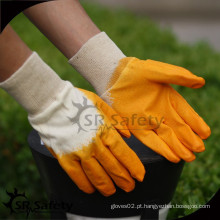 SRSAFETY algodão interlock laranja nitrilo revestido leve trabalho segurança trabalho luva